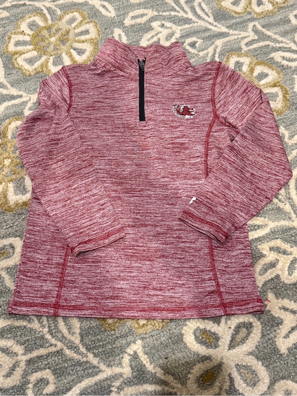 Like New Gamecocks Heathered Maroon Quarter-Zip Pullover Youth Size M
